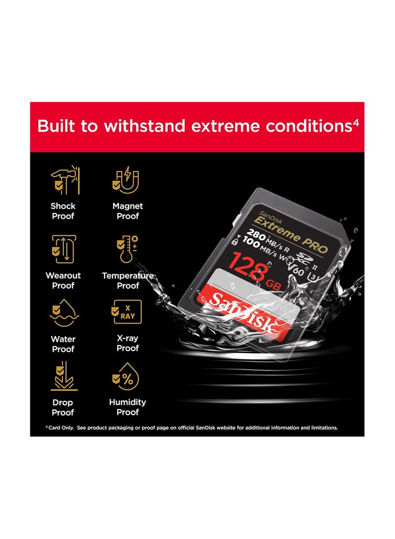 سانديسك SanDisk 512GB Extreme PRO SDXC UHS-II Memory Card - C10, U3, V60, 6K, 4K UHD, SD Card - SDSDXEP-512G-GN4IN - Image 5