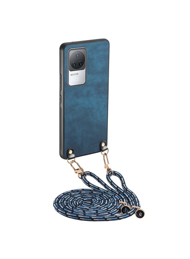 Case For Xiaomi Redmi K50 / K50 Pro Vintage Leather PC Back Cover Phone Case with Crossbody Strap