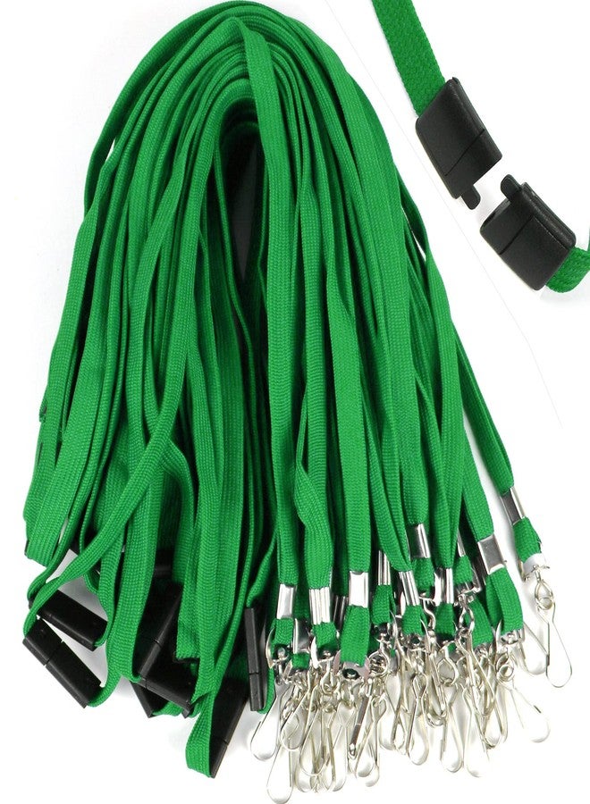 Ollain Safety Breakaway Lanyard with J-Hook Flat Lanyards for ID Badges Cruise Lanyard Bulk Preimum Lanyards for Women/Men Business Card NameTag Holder Lanyards Employee Students (Green, Breakaway 100 Pack) - Image 5
