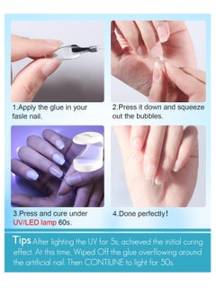 Remy Belle Soft Gel Full Cover Nail Tips Glue Gel and Top Coat Long Lasting UV  - Image 5