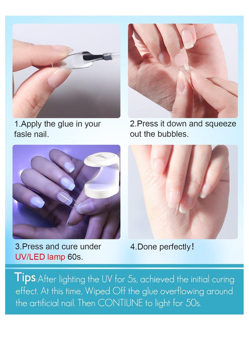 Remy Belle Soft Gel Full Cover Nail Tips Glue Gel and Top Coat Long Lasting UV  - Image 5