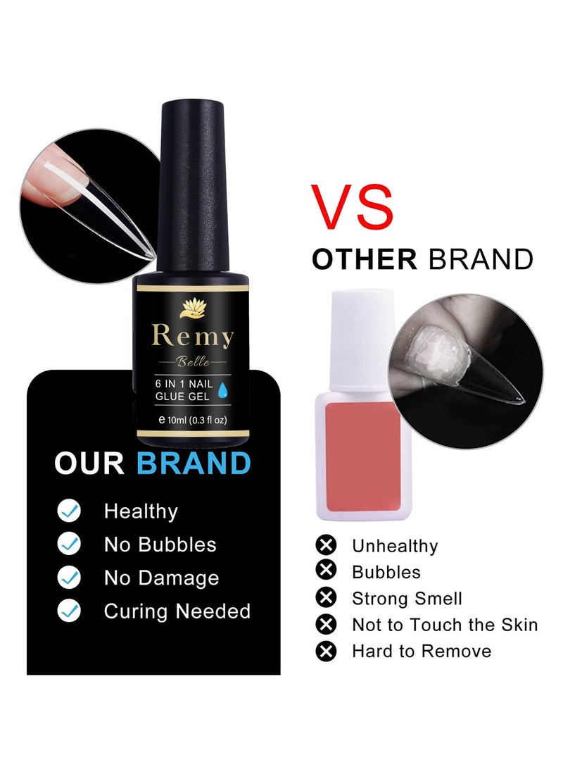 Remy Belle Soft Gel Full Cover Nail Tips Glue Gel and Top Coat Long Lasting UV  - Image 4