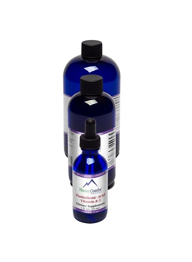 HoneyCombs Vitamin B5 (Pantothenic Acid) Drops – Liquid Vitamin B5 to Maintain Healthy Hormones, Immune System Support & Healthy Hair, Skin, Nails – Vegan, Alcohol-Free Vitamin B Extract, 16 Fl Oz. - Image 1
