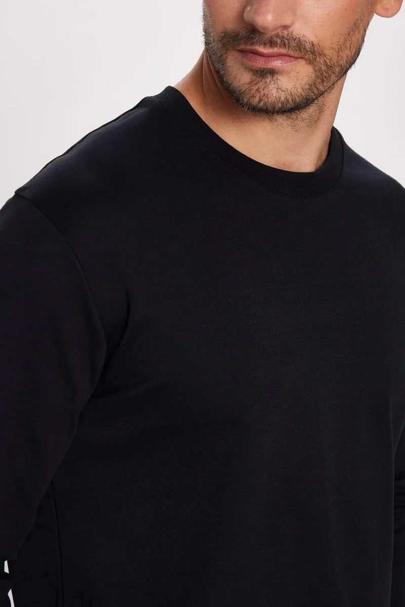 Tudors Unisex Relax Fit Comfortable Cut 100% Cotton Crew Neck Black Sweatshirt