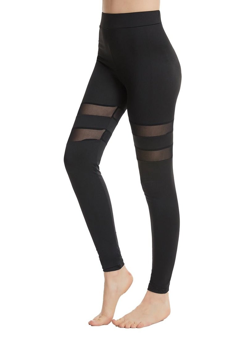 Loquat Women's Solid Color Highly Elastic Leggings Sports Casual Pants Black  - Image 2