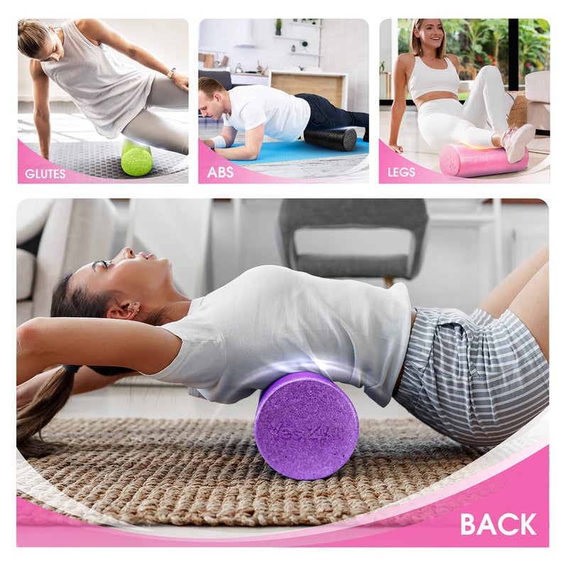 Yes4All High-Density EPP Round Back Roller Foam, Exercise Foam Roller for Yoga, & Pilates, Multiple Sizes and Colours, Fuschia Rose - 12 inches - Image 5