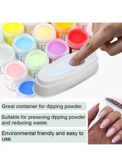 EBANKU Dip Powder Tray French Nail Dip Tray Nail Dipping Powder Container Tray With Dip Powder Brush  - Image 5