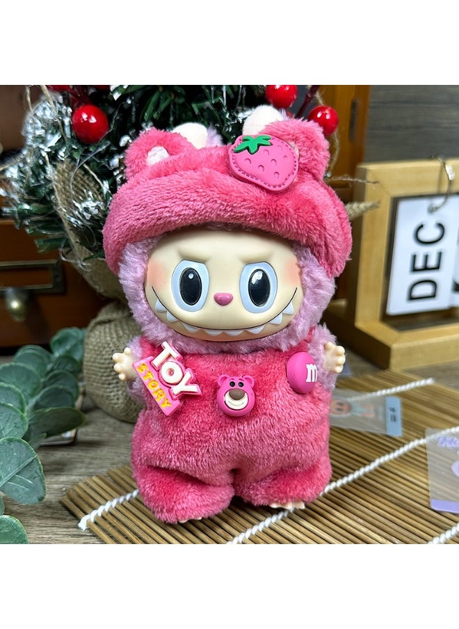 LABUBU LABUBU Universal Doll Strawberry Outfit – 2-Piece Set with Headband & Dress – Fits Gen 1 & 2 Plush/Vinyl Figures (Doll Not Included)  - Image 1