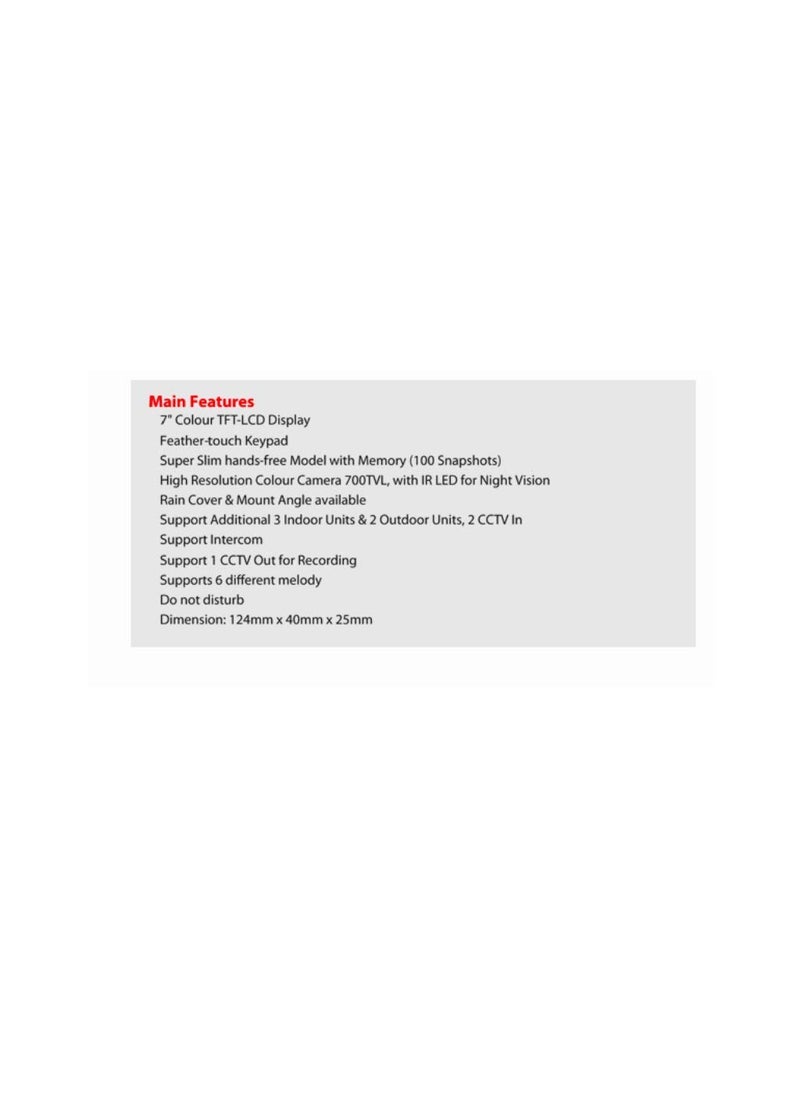 CP PLUS CP PLUS CPPVK70TH 7 Color Video Door Phone Kit  - Image 2