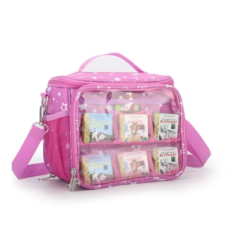 Taladad Carrying Case Compatible with Little Tikes Story Dream Machine Books Starter SetPortable Storage Bag with Handle and Shoulder Strap for StorytimeLittle Golden BookLittle Puppy Character Pink - Image 1