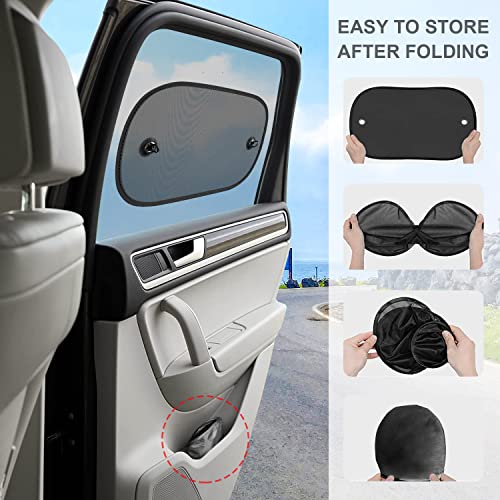 DIZA100 Car Sun Shade, 2 Pack Car Window Shade for Baby Universal Cling Sunshade for Car Side Window Sun Glare and UV Protection for Kids/Adults/Pets - 20''x12'' Fits 98% Cars(Suction Cup Stick) - Image 5