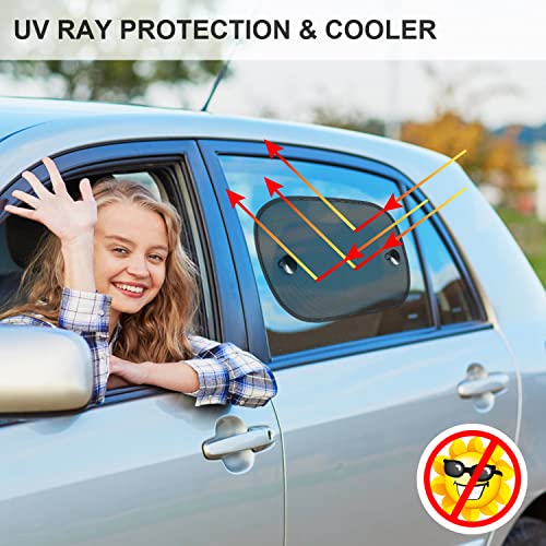 DIZA100 Car Sun Shade, 2 Pack Car Window Shade for Baby Universal Cling Sunshade for Car Side Window Sun Glare and UV Protection for Kids/Adults/Pets - 20''x12'' Fits 98% Cars(Suction Cup Stick) - Image 3