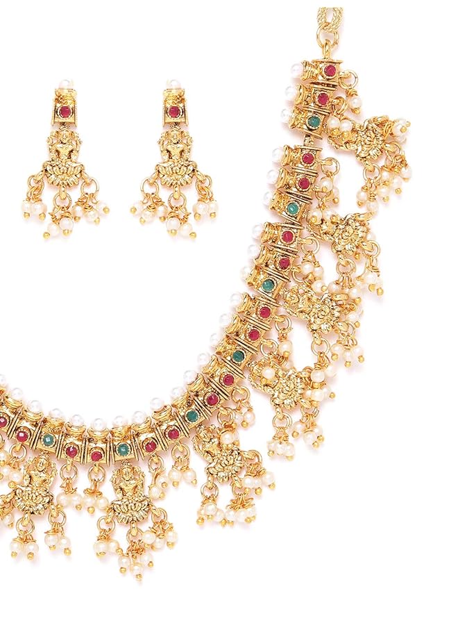 erorex Temple Jewelery Set For Women Golden Zpfk9637 - Image 4