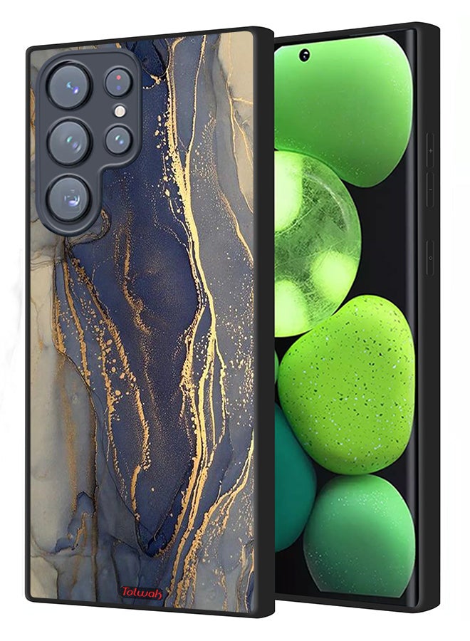 Tolwak Samsung Galaxy S22 Ultra 5G Protective Case Cover Gliter Marble Pattern - Image 1