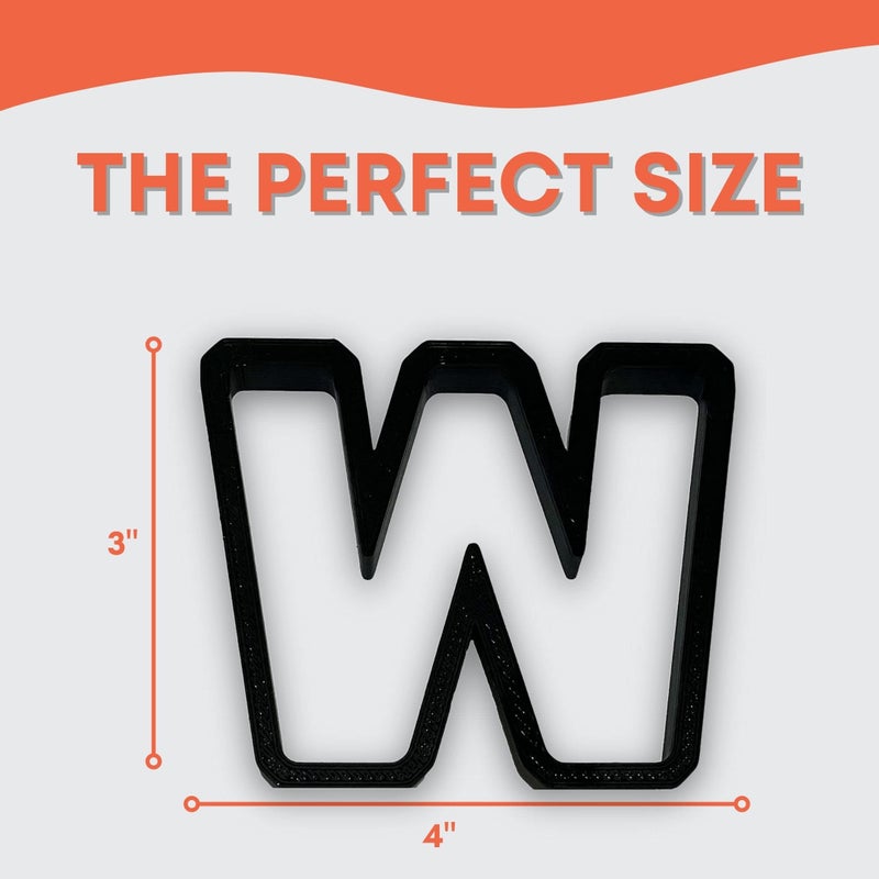 Bundle of Fun W Capital Block Letter Cookie Cutter with Easy to Push Design (3.5 inch) - Image 2