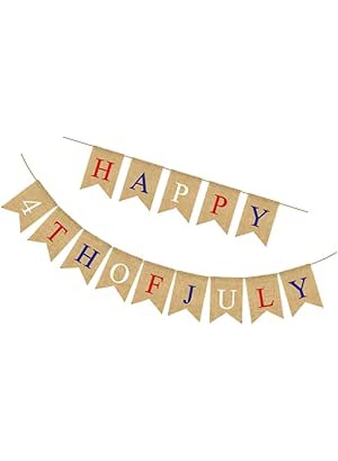 Linen Bunting Banner with Magnetic Heart Charm for Outdoor Party Decor - Image 1