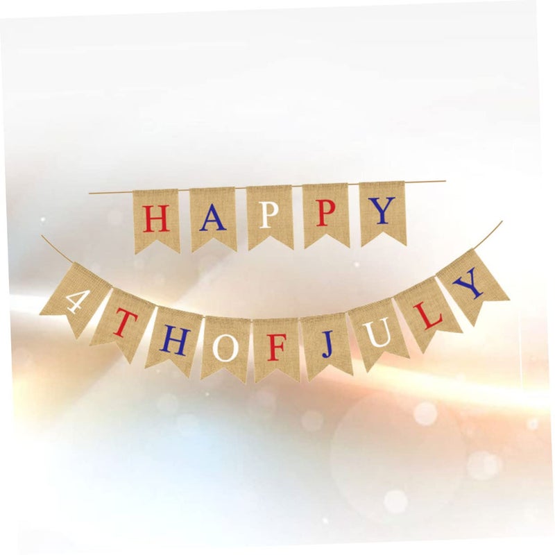 Linen Bunting Banner with Magnetic Heart Charm for Outdoor Party Decor - Image 5