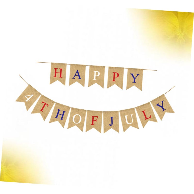 Linen Bunting Banner with Magnetic Heart Charm for Outdoor Party Decor - Image 3