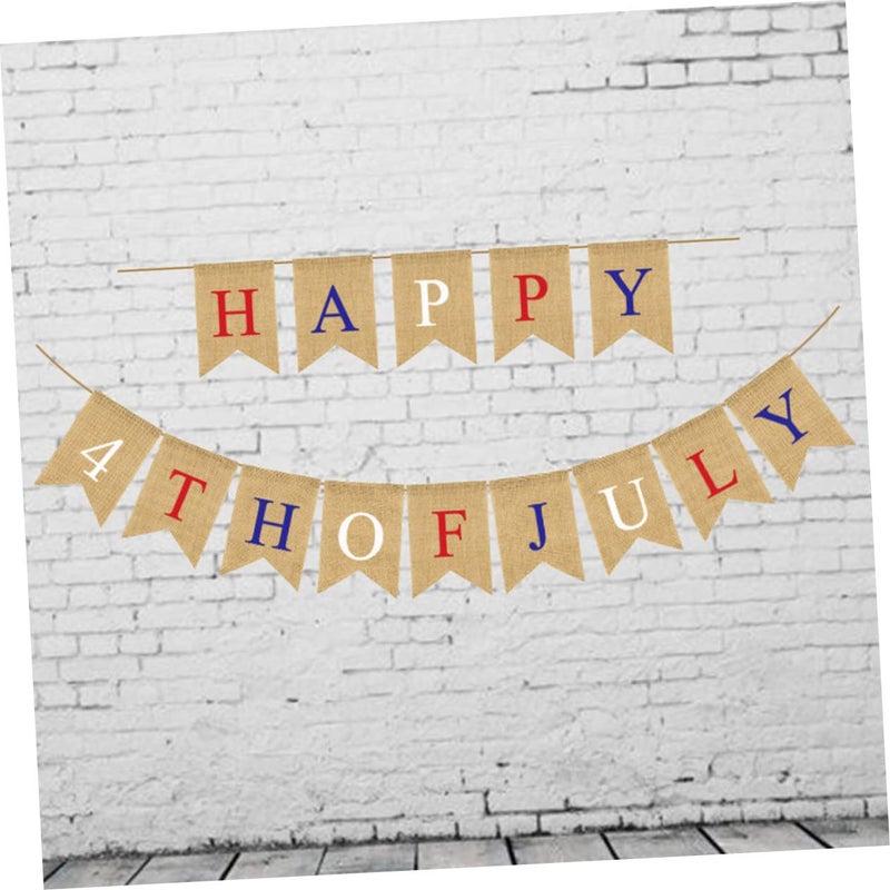 Linen Bunting Banner with Magnetic Heart Charm for Outdoor Party Decor - Image 4