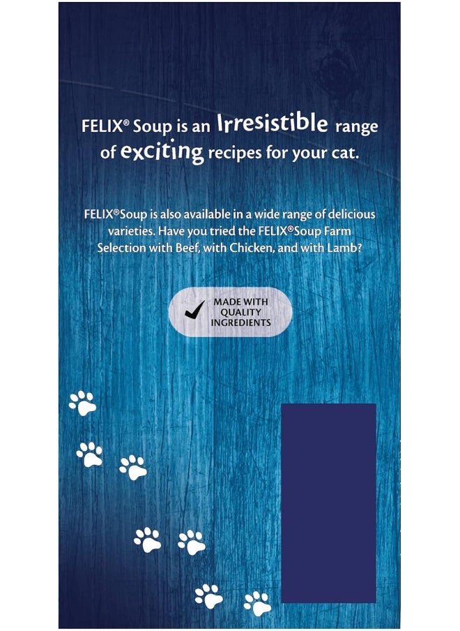 Purina Felix SOUP Original 2x with Cod, Tuna and Plaice, 48 gm, Pack of 6 Blue