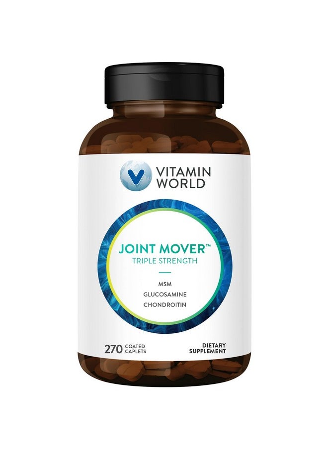 VITAMIN WORLD Vitamin World Triple Strength Joint Mover, Glucosamine Chondroitin with MSM Joint Support Supplement, Collagen & Boswellia Serrata Extract, Support Joint Strength, Comfort & Flexibility, 270 Caplets  - Image 1