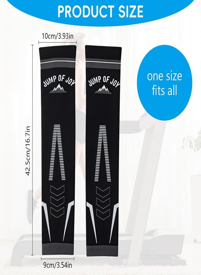 برو بيروس دعامة الساق Proberos®، دعامة للركبة للنساء لتخفيف الألم، قطن ماص للرطوبة، دعامة ضغط أنيقة فوق الركبة للساق للجري، والقفز، واللياقة البدنية، والتمارين الرياضية، أسود - Image 2