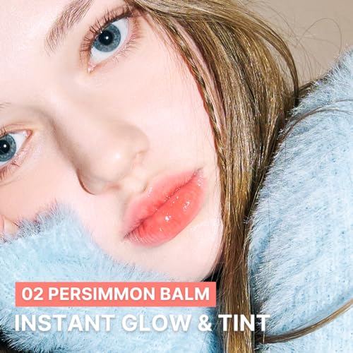 AOU GLOWY TINT BALM Tinted Lip Balm with Natural Gloss Instant Hydration for Chapped Lips 0.12Oz (02 Persimmon Balm) - Image 3
