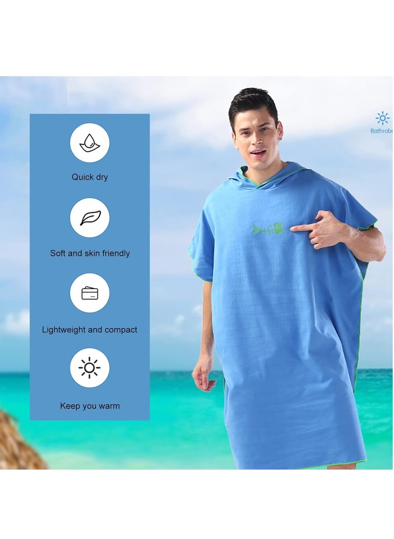 GUDOO Quick drying beach bathrobe with Hood Microfiber Beach Blanket Bath Swim Towel Wetsuit Poncho for Adults  - Image 2