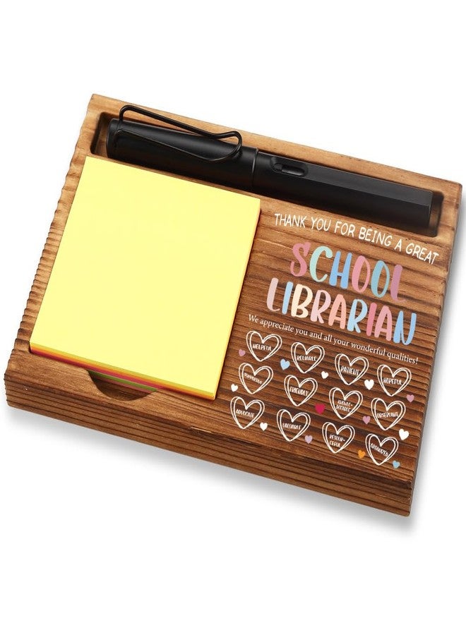 FOUGSTA School Librarian Gift - Wooden Sticky Note Holder with Heartfelt Traits, Thoughtful Desk Organizer for Book Lovers, Colorful Office Decor for Library Staff - XXN62 - Image 1