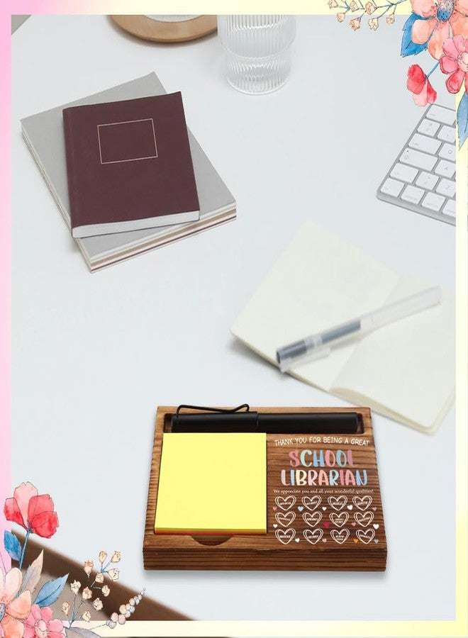 FOUGSTA School Librarian Gift - Wooden Sticky Note Holder with Heartfelt Traits, Thoughtful Desk Organizer for Book Lovers, Colorful Office Decor for Library Staff - XXN62 - Image 2