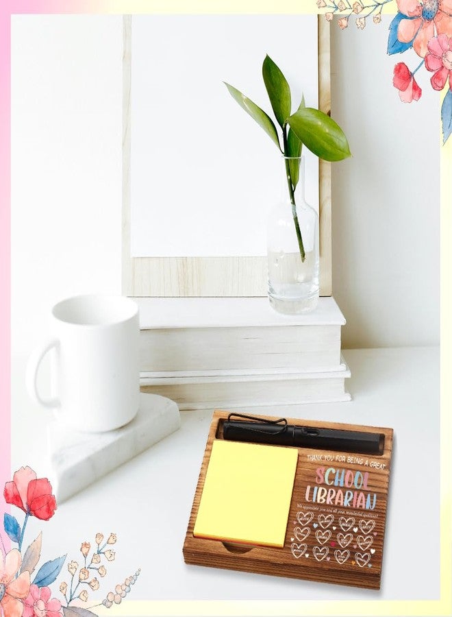 FOUGSTA School Librarian Gift - Wooden Sticky Note Holder with Heartfelt Traits, Thoughtful Desk Organizer for Book Lovers, Colorful Office Decor for Library Staff - XXN62 - Image 3