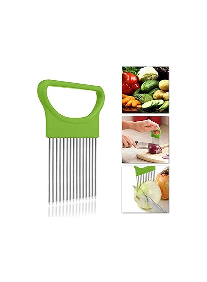 erorex Kitchen Cutting Tools Slicer Tomato Onion Vegetables Slicer Cutting Aid Holder Guide Slicing Cutter Safe Fork Kitchen Gadget Accessories - Image 2