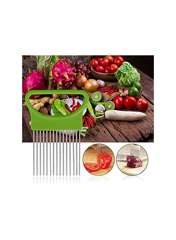 erorex Kitchen Cutting Tools Slicer Tomato Onion Vegetables Slicer Cutting Aid Holder Guide Slicing Cutter Safe Fork Kitchen Gadget Accessories - Image 3