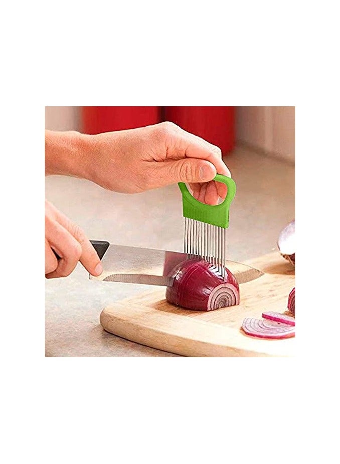 erorex Kitchen Cutting Tools Slicer Tomato Onion Vegetables Slicer Cutting Aid Holder Guide Slicing Cutter Safe Fork Kitchen Gadget Accessories - Image 5