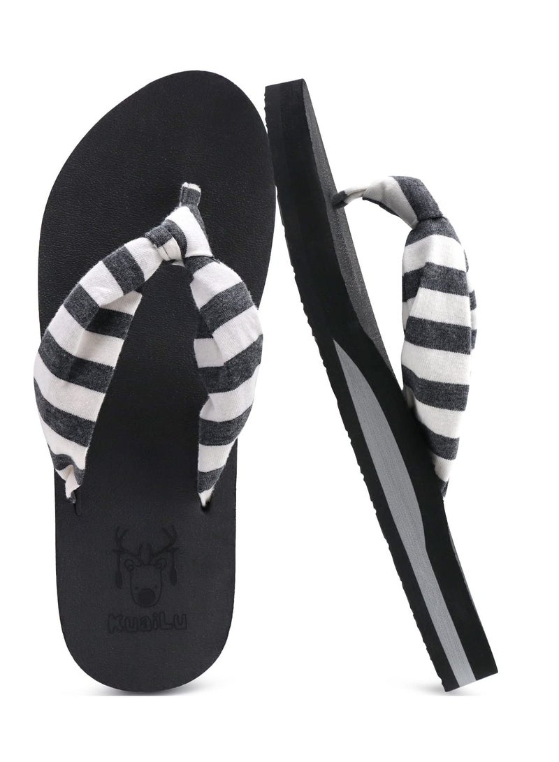 Flip Flops for Women with Arch Support Yoga Mat Comfortable Summer Beach Walking Thong Cushion Sandals Slip On Indoor Outdoor  - Image 1