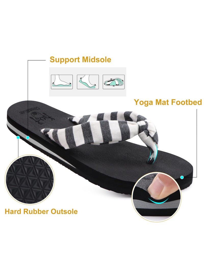 Flip Flops for Women with Arch Support Yoga Mat Comfortable Summer Beach Walking Thong Cushion Sandals Slip On Indoor Outdoor  - Image 4