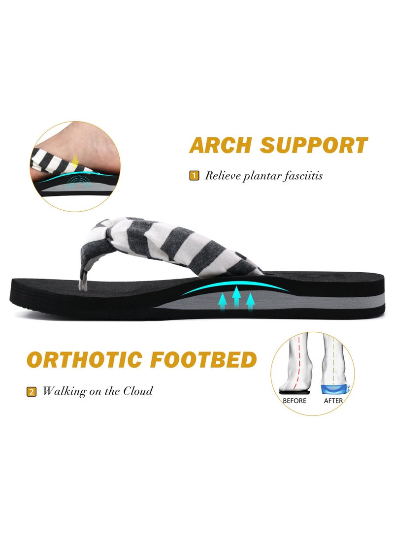 Flip Flops for Women with Arch Support Yoga Mat Comfortable Summer Beach Walking Thong Cushion Sandals Slip On Indoor Outdoor  - Image 3