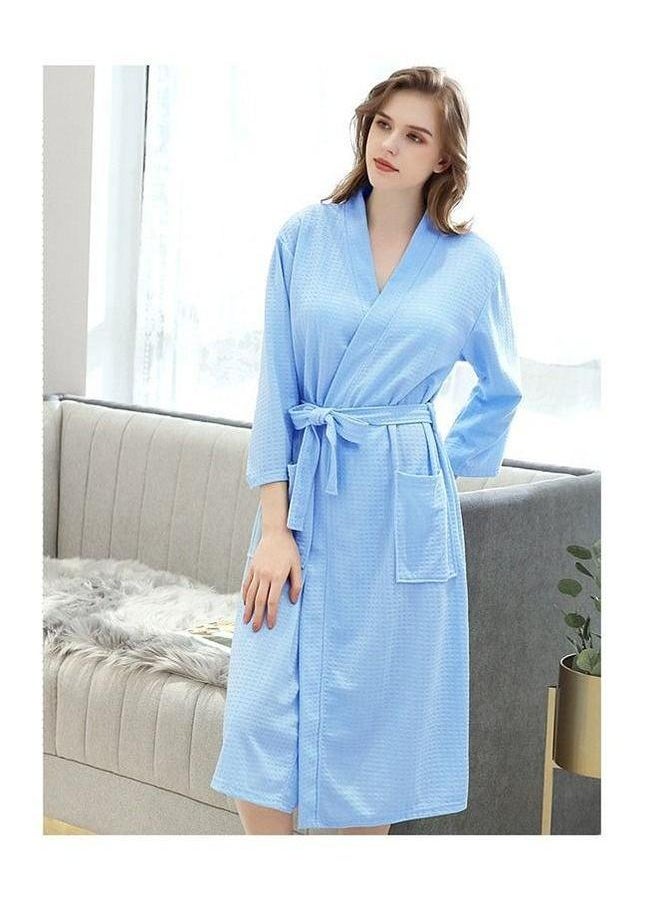HOMESTAR Fashion Waffle Weave Bathrobes, Couple Robes, Kimono Robes with Soft Shine Pockets Bathrobes Bathrobe Pajamas Bath Towels, Bathroom, Resort Hotel Spa, Great for After Shower or Swim,L  - Image 4