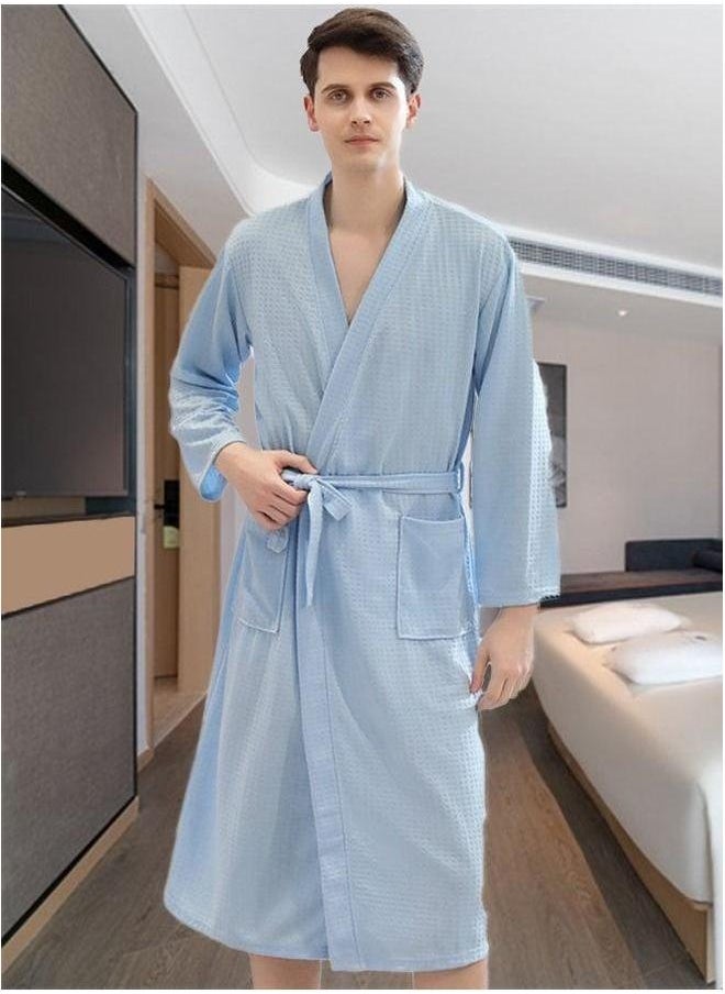 HOMESTAR Fashion Waffle Weave Bathrobes, Couple Robes, Kimono Robes with Soft Shine Pockets Bathrobes Bathrobe Pajamas Bath Towels, Bathroom, Resort Hotel Spa, Great for After Shower or Swim,L  - Image 2