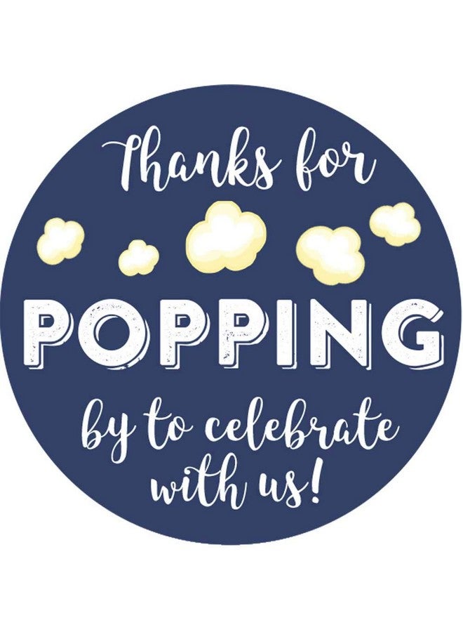 Digitaldoodlebug 1.9 Inch Thanks for Popping by Wedding Stickers Set of 60 (Navy) - Image 1