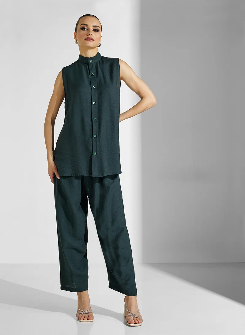 hayas closet Collared Button Detailed Abaya