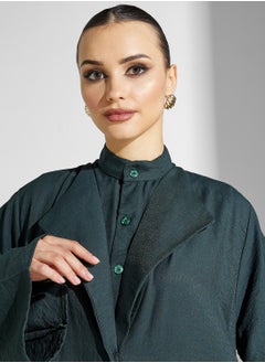 hayas closet Collared Button Detailed Abaya  - Image 3