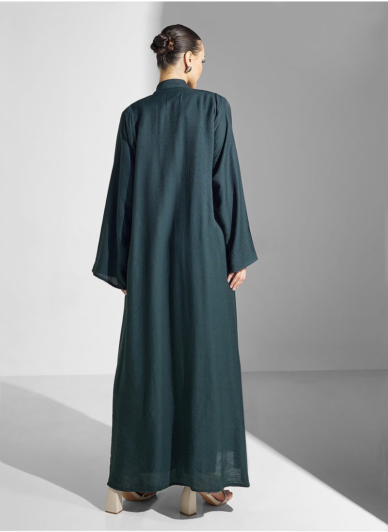 hayas closet Collared Button Detailed Abaya  - Image 2