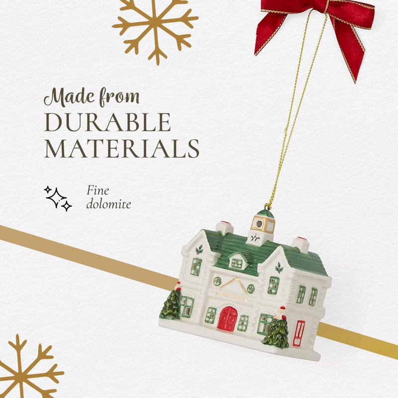 سبود Spode Christmas Tree Village Train Station Ornament - زخرفة مع LED Light - Holiday Delged D؟ Cor الحلي عيد الميلاد الاحتفالية لهواة جمع العطلات - زخرفة العطلات التقليدية - Image 4