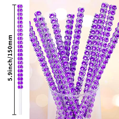 MGWOTH 25 PCS Bling Cake Pop Paper Sticks,Glitter Rhinestone Lollipop Treat Sucker Sticks,Diamond Wrap Candy Holder for Chocolate Fruit Marshmallow Dessert Wedding Showers Buffet Table Party Christmas - Image 3