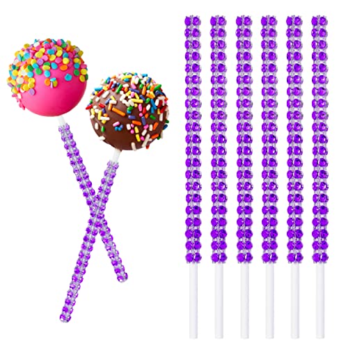 MGWOTH 25 PCS Bling Cake Pop Paper Sticks,Glitter Rhinestone Lollipop Treat Sucker Sticks,Diamond Wrap Candy Holder for Chocolate Fruit Marshmallow Dessert Wedding Showers Buffet Table Party Christmas - Image 1