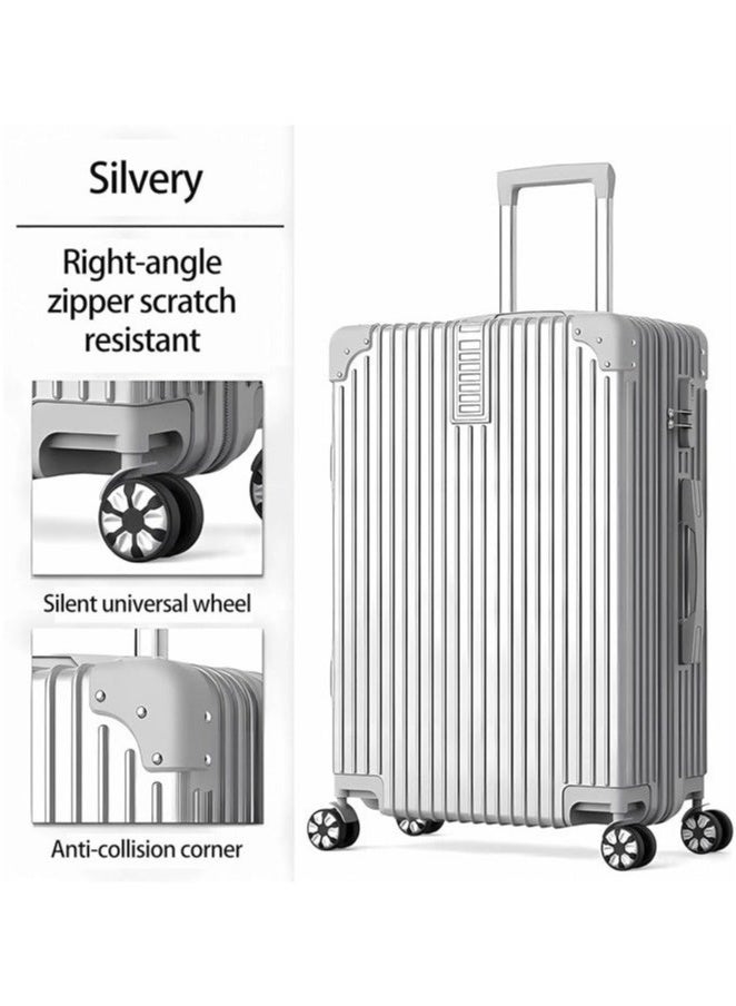 XiuWoo 3-Piece Durable PC+ABS Hardshell Luggage Set with 360° Spinner Wheels Multi-Size 20/24/28 Inch Scratch-Resistant Lightweight Suitcases for Air Travel Family Business Trips,White - Image 2