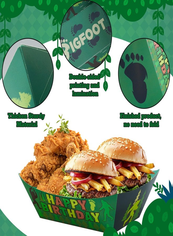 ForraFun 50 Pcs Bigfoot Paper Food Trays, Bigfoot Themed Birthday Decorations Party Supplies, Mysterious Sasquatch Disposable Food Boats for Hot Dogs Snacks Tacos Fries Jungle Party - Image 4