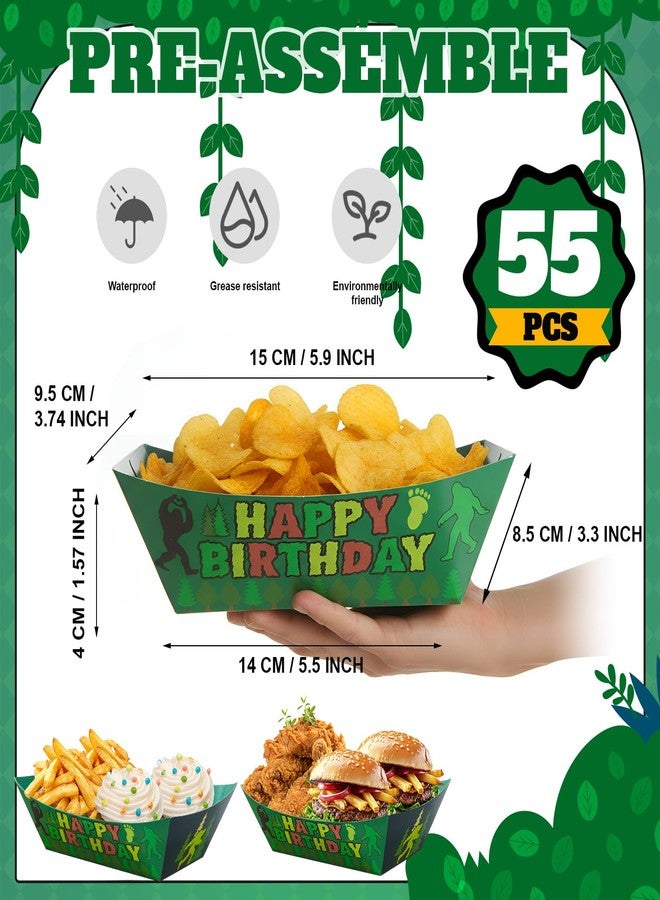 ForraFun 50 Pcs Bigfoot Paper Food Trays, Bigfoot Themed Birthday Decorations Party Supplies, Mysterious Sasquatch Disposable Food Boats for Hot Dogs Snacks Tacos Fries Jungle Party - Image 2