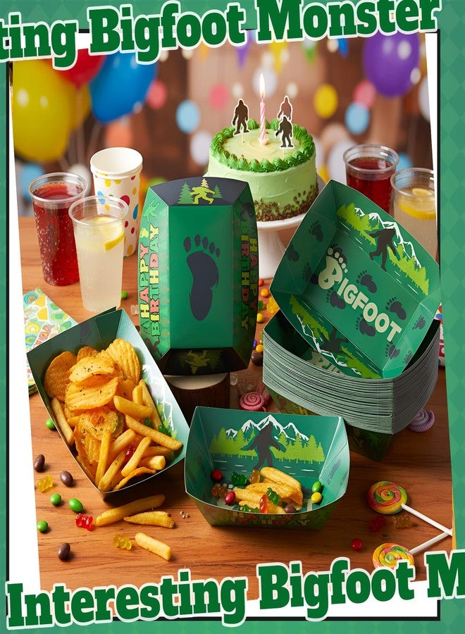 ForraFun 50 Pcs Bigfoot Paper Food Trays, Bigfoot Themed Birthday Decorations Party Supplies, Mysterious Sasquatch Disposable Food Boats for Hot Dogs Snacks Tacos Fries Jungle Party - Image 3